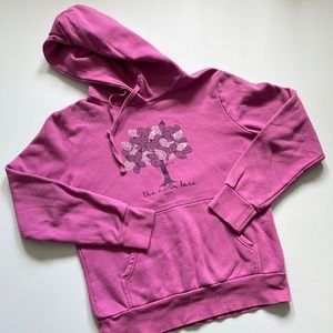 The North Face pink hooded - tree - sweatshirt.  Kangaroo pocket. Women’s medium